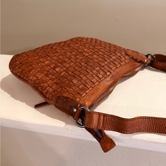 Vilenca Holland Woven Leather Crossbody Bag + Wallet Set Brown Basketweave - Picture 5 of 9